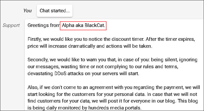 Figure 15 BlackCat chat page