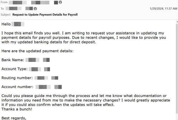 Figure 6 Example 2 of Payroll Diversion BEC