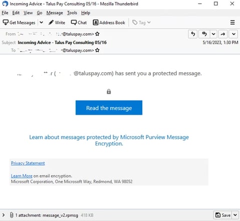 Microsoft Encrypted Restricted Permission Messages Deliver Phishing